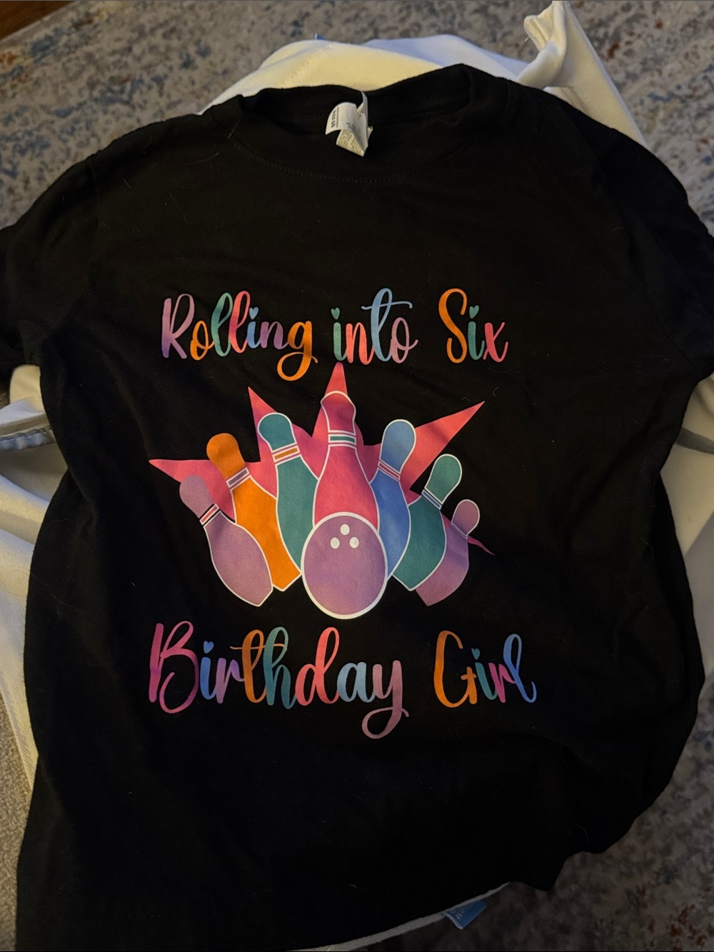 Girls 6th Birthday Bowling Theme T-shirt